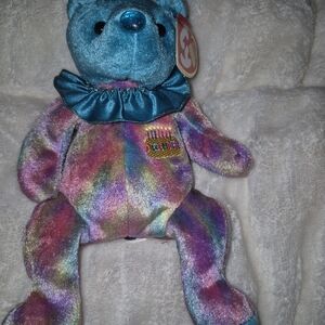 TY Beanie Baby Rainbow Plush Bear - Multicolor